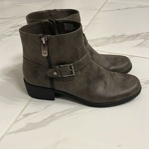 Anne Klein | Gray Rustic Ankle Boots